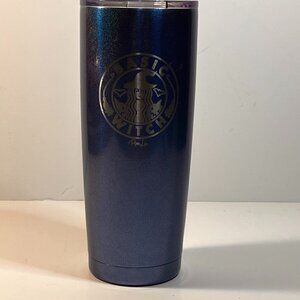 Piper Lou Basic Witch Skinny 20oz Insulated Tumbler Blue Iridescent Halloween